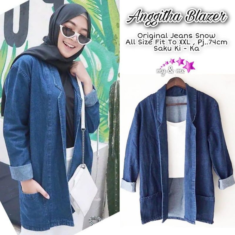 blazer jeans wanita outer