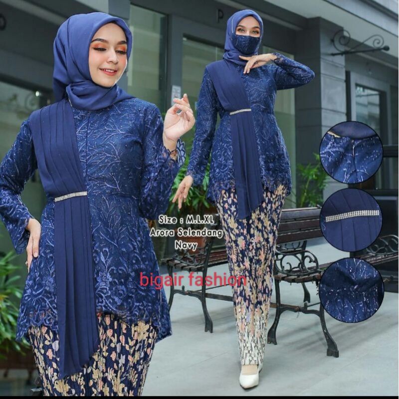 KEBAYA AURORA SELENDANG MODERN   SETELAN KEBAYA MODERN   SETELAN KEBAYA PESTA KEBAYA WISUDA AURORA SELENDANG BUSUI BY BA