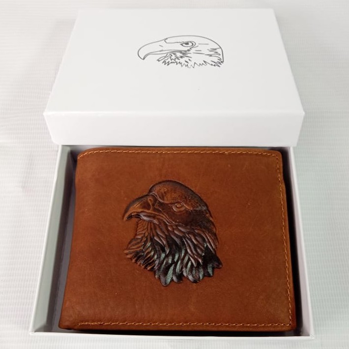 Dompet Kulit Pria Asli Motif Eagle 100% Kulit Asli Import