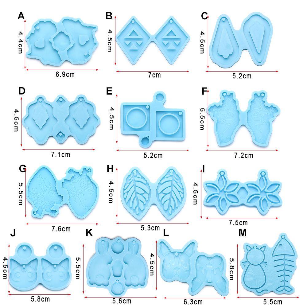 Cetakan Resin Bentuk Geometri Hati Bunga Bahan Silikon Untuk Membuat Perhiasan Anting