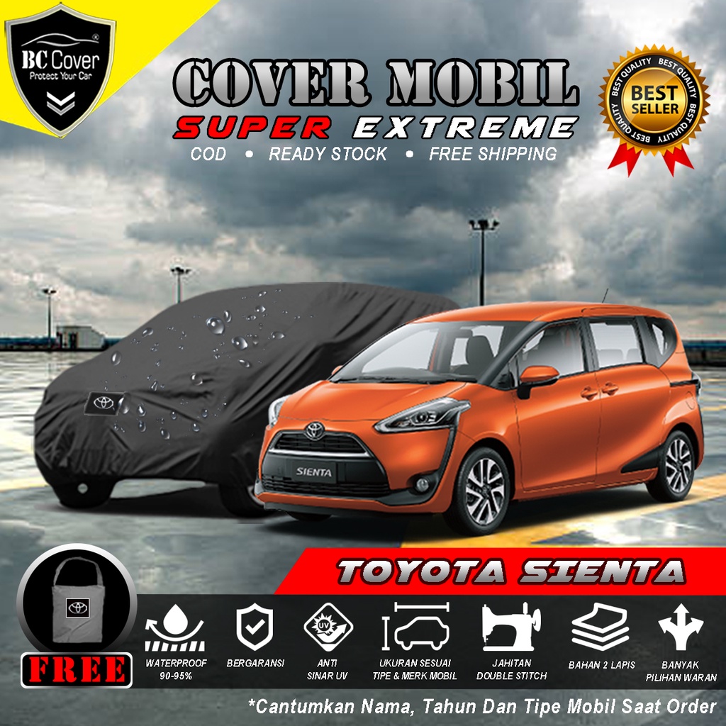 Body Cover Mobil Sienta Outdoor Waterproof / Sarung Mobil Toyota Sienta Waterproof / Selimut Tutup Mantol Kerudung Mantel Penutup Mobil Sienta Waterproof Outdoor Anti Air