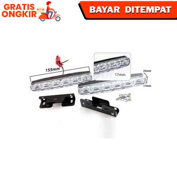 [BAYAR DITEMPAT]  Lampu Drl Mobil 6 Led Putih Drl 6 Mata