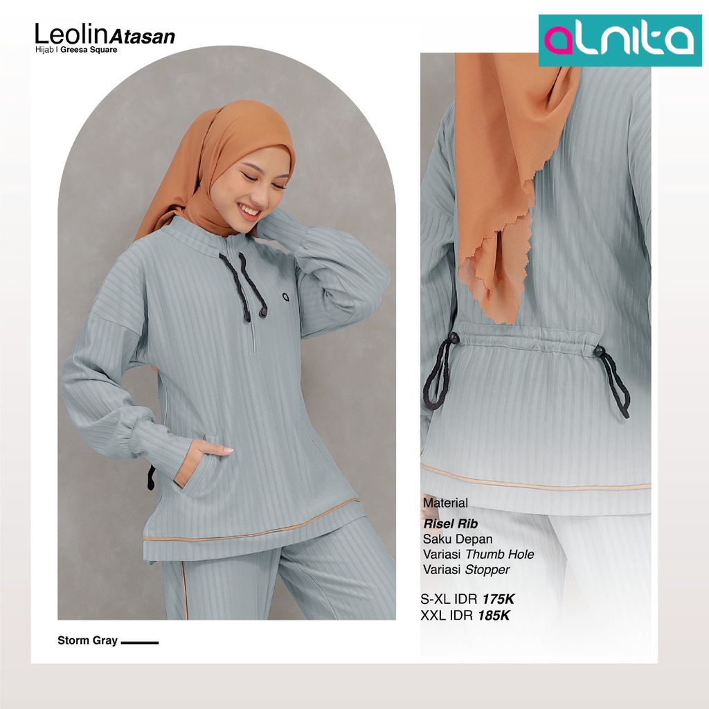 Alnita Leolin Atasan Bahan Risel Rib Atasan Olahraga Trendi Fashion Wanita by Alnita bisa COD