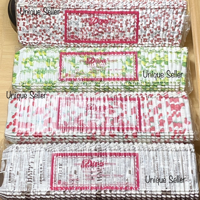 [1000 pcs] Kertas Alas Risol Risoles RECTANGLE DIVA 13x8 Medium Floral / Paper Cake Case Persegi Medium Motif Floral 13x8 / Paper Cupcake Case Kotak Medium Motif Floral 13x8