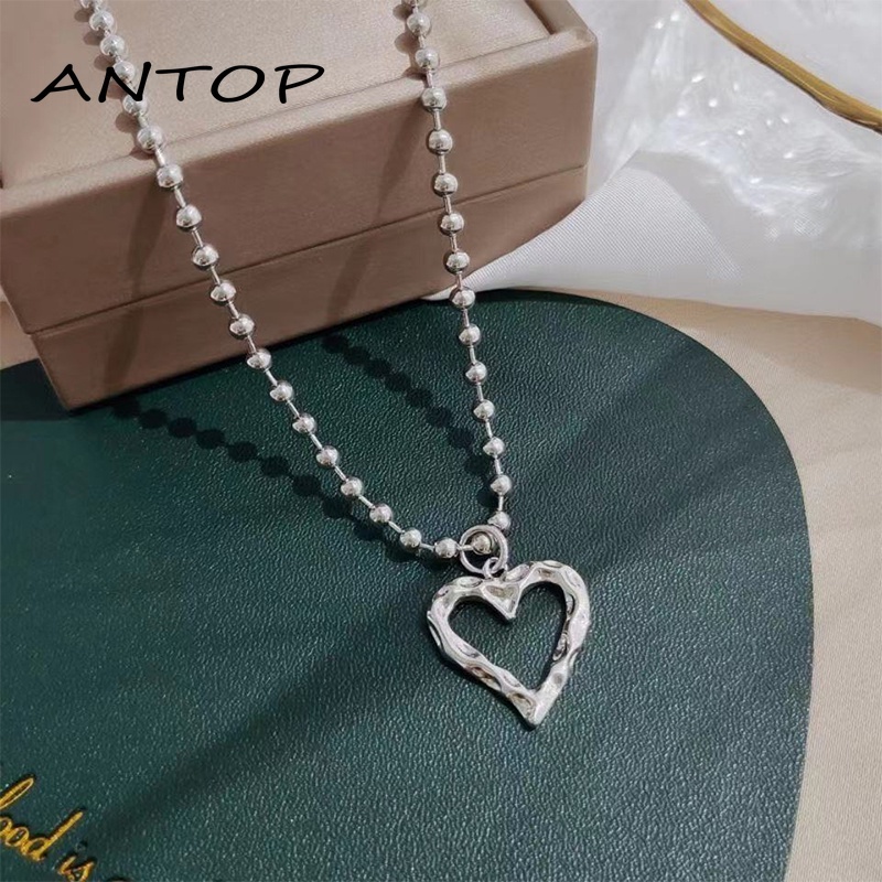 Ins Hollow Out Kalung Cinta Rantai Klavikula Angin Dingin Hip Hop Liontin Aksesoris Fashion ANTOP