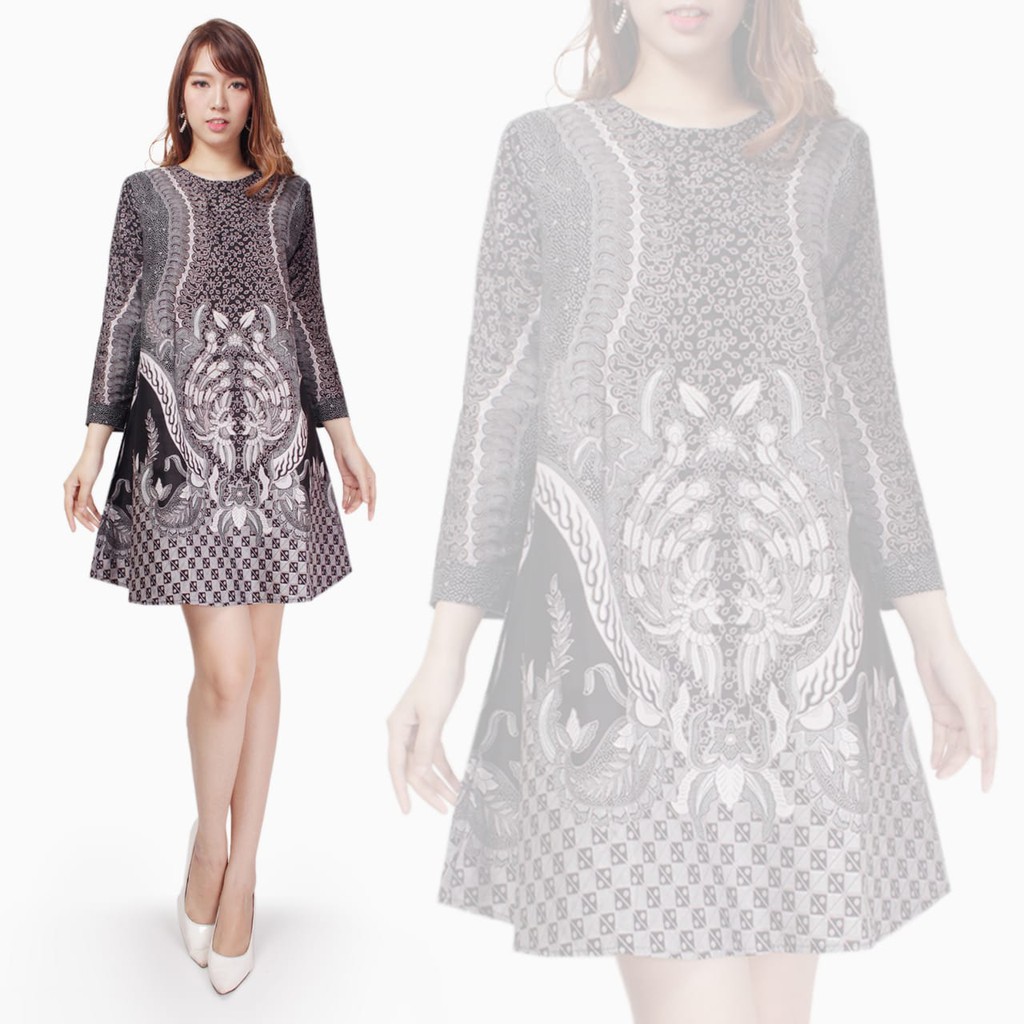 Vinia Dress Batik Maxi Pendek Wanita Jumbo M-XL