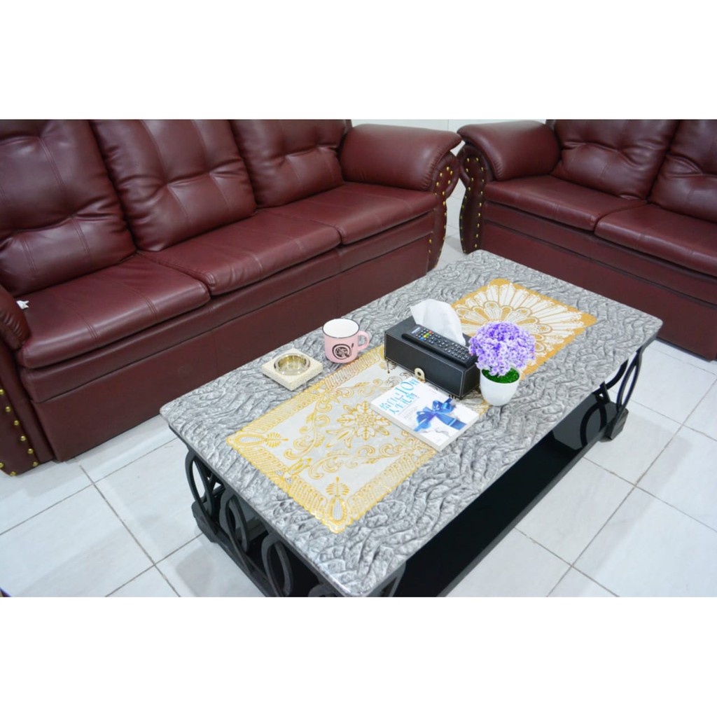 Taplak Meja Tamu Gold Silver Kotak Dan Oval Souvenir Pernikahan Table Mat Ukiran 40 x 55 cm