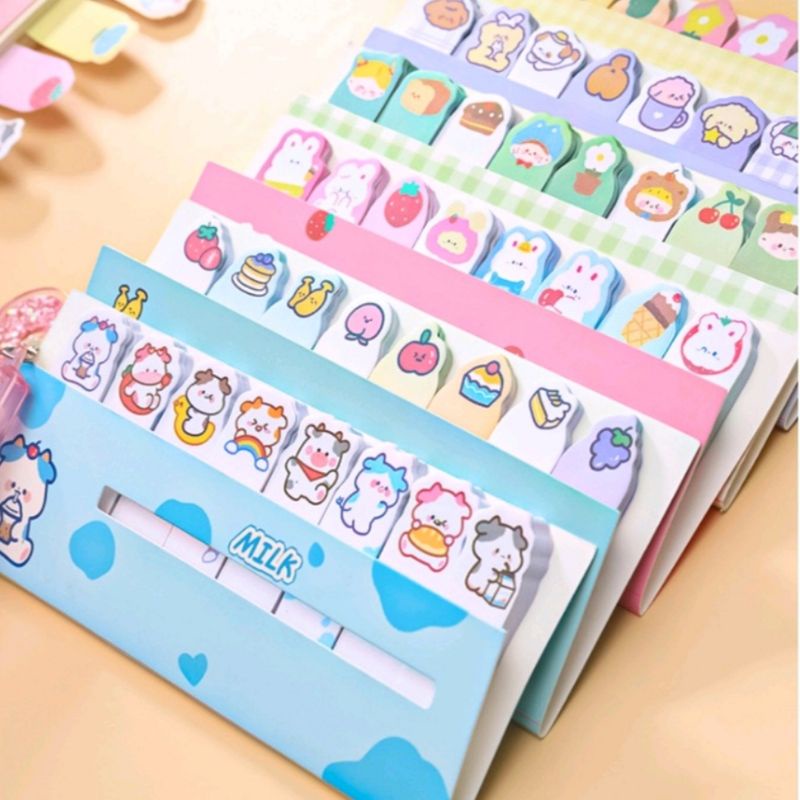 Sticky Notes Memo Pembatas Buku Model Kartun ( Kode 8 Row)