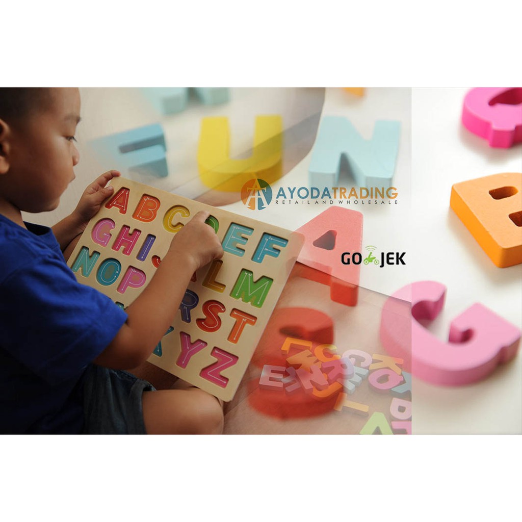 Chunky Alphabet Puzzle Alfabet Balok Mainan Edukasi Edukatif