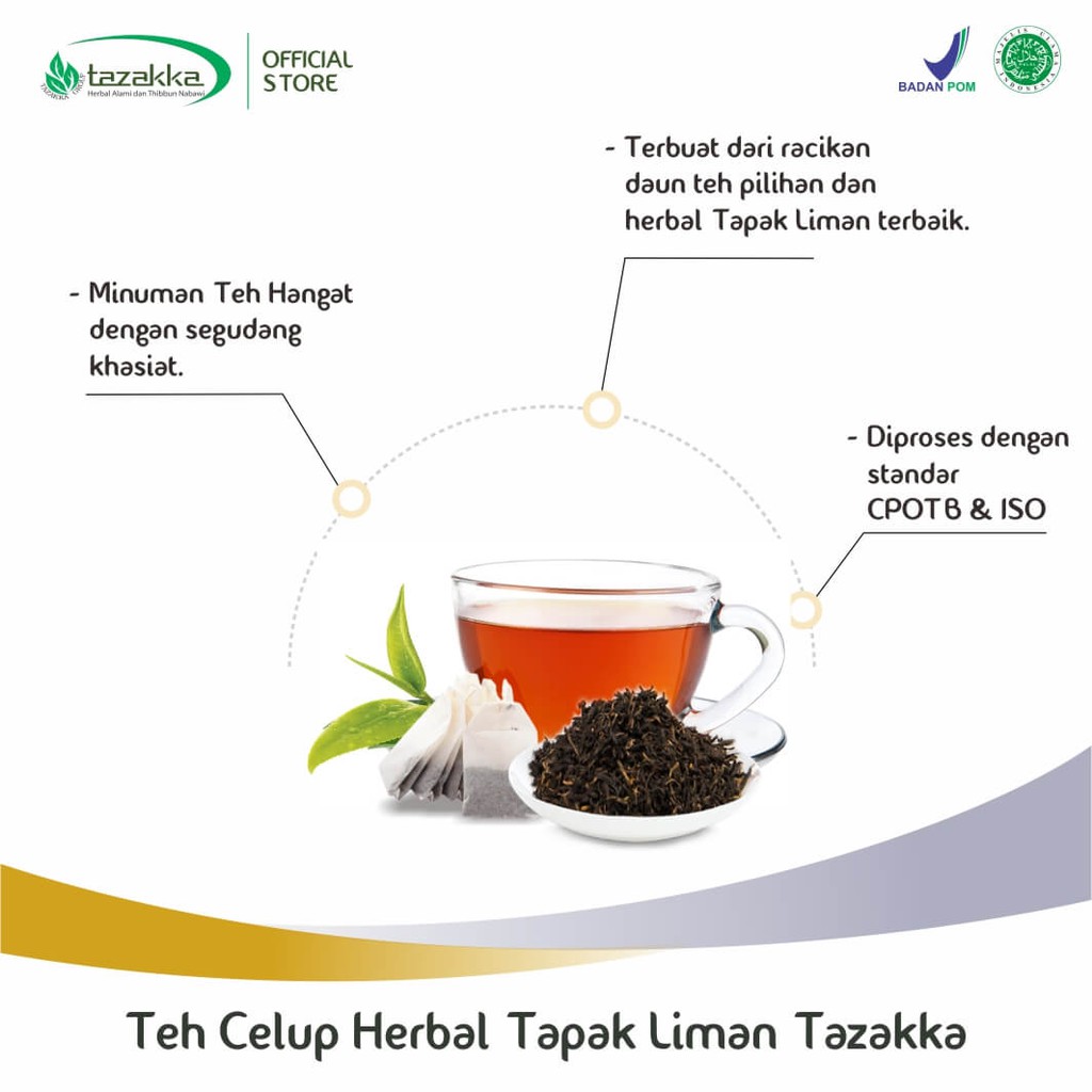 TAPAK LIMAN TEH Herbal Tazakka 20 Kantung Teh Celup Original Halal BPOM