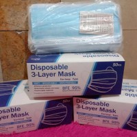 Fy Masker Earloop Biru / Mask Disposable isi 50pcs 3 ply