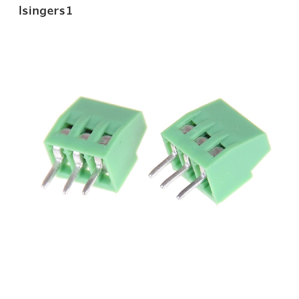 (lsingers1) 10pcs Blok Terminal Sekrup PCB Universal 3 Tiang KF128 2.54mm