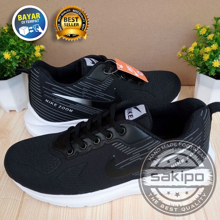 PROMO 7.7 !! SEPATU SEKOLAH HITAM SOL PUTIH RINGAN DIPAKAI / SEPATU SEKOLAH HITAM BERTALI / SEPATU SNEAKERS HANGOUT KERJA SENAM OLAHRAGA AEROBIK / SAKIPO