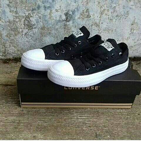 Sepatu Basket Kuliahsepatu converse CT OX black white unisex
