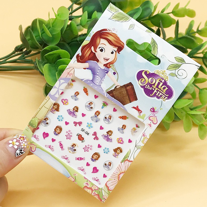 1pc Mainan Stiker Kuku Motif Frozen Sofia Untuk Hadiah Ulang Tahun Anak Perempuan