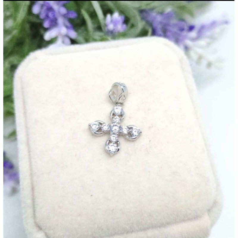 JBCL277 KALUNG LIONTIN DOUBLE VAJRA SILVER 925 LAPIS EMAS PUTIH