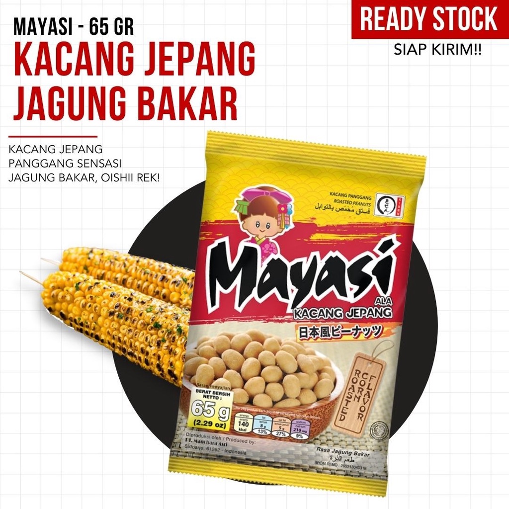 (TERMURAH) MAYASI - Kacang Jepang Jagung Bakar - 65gr