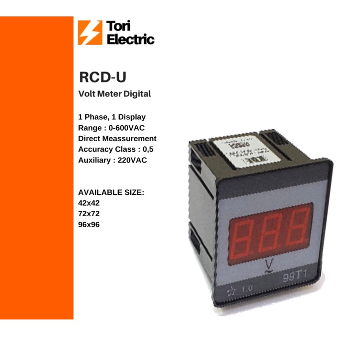 DIGITAL VOLT METER 0 - 600VAC - 42X42
