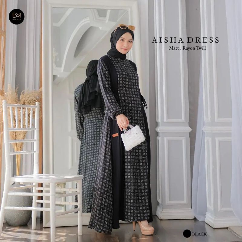 AISHA DRESS BY DINDA MULIA ️ DRESS TERBARU ️ COD ️ GAMIS RAYON ️ AISHA GAMIS DINDA MULIA