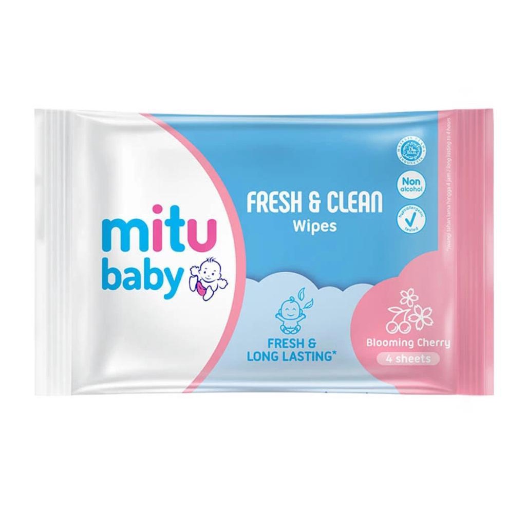 Mitu Baby Tisu Basah Wet Tissue Baby Wipes 4 Sheets