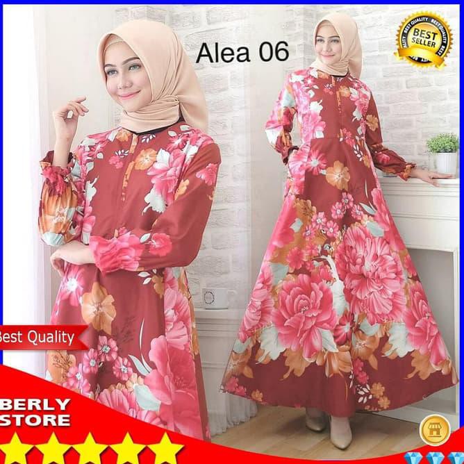 29ZE BAJU GAMIS WANITA LONG DRESS MUSLIM MOTIF BUNGA KATUN TERMURAH TERBARU M0H9