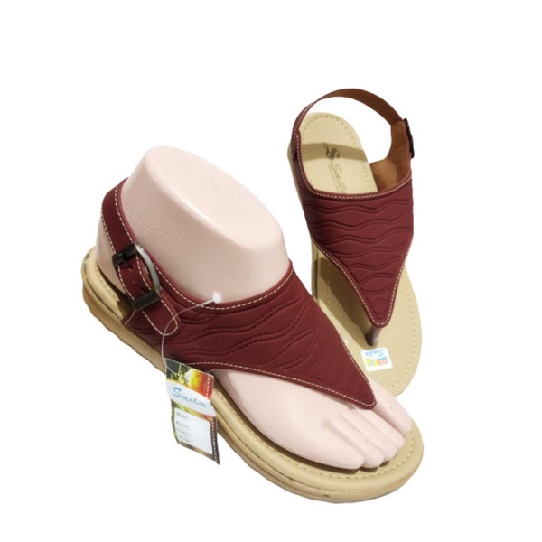 sandal wanita jepit let terbaru merek saila hak 2.5cm