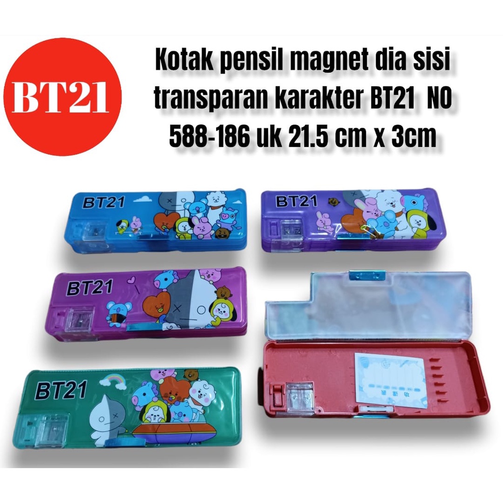 

AS888 - Kotak Pensil Magnet Dua Sisi Transparan Motif Kartun Aneka Warna