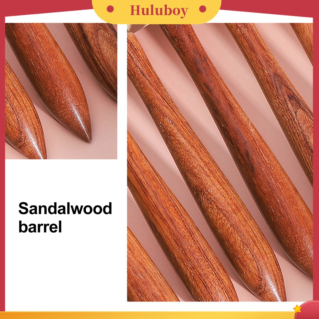 Huluboy Huluboy♡ Pen Brush Nail Art Bahan Nilon Wol Sandalwood Untuk Kecantikan