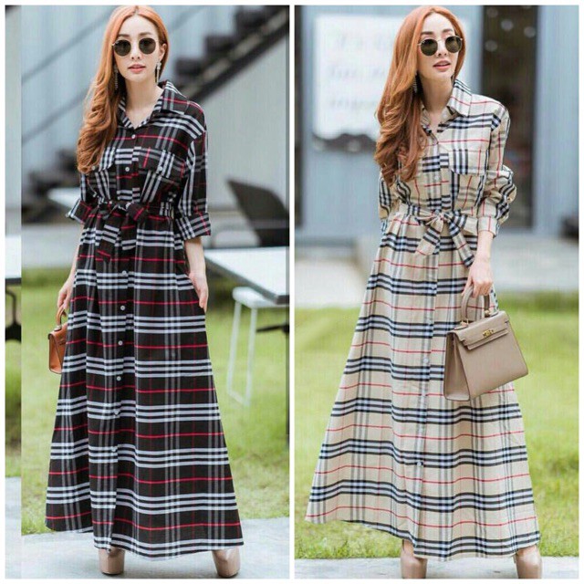 Airu Bayar COD RESTOCK GAMIS BULBERY GAMIS BURBERRY GAMIS BASIC 2 WARNA baju murah