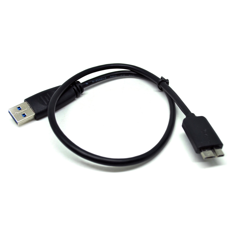 Kabel HDD USB 3.0 to Micro B | Bahan Kabel Menggunakan Braided Cable 100% Gold Plated Panjang +-56cm - Black