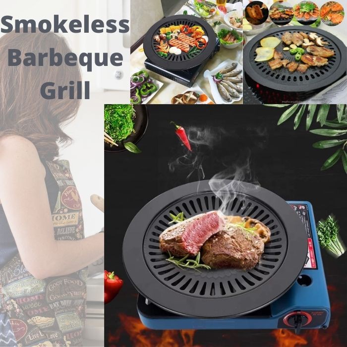 Alat Pemanggang Barbeque BBQ Grill Pan Smokeless Anti Lengket Non Stick 32 Cm