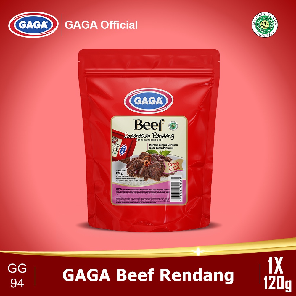 

GAGA Beef Rendang 120gr 1 POUCH (GG94)