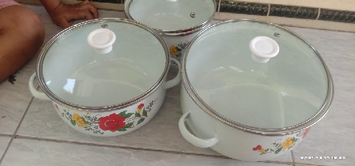 Panci Bunga G-1618/panci Set 3 Tutup Kaca/panci Reona