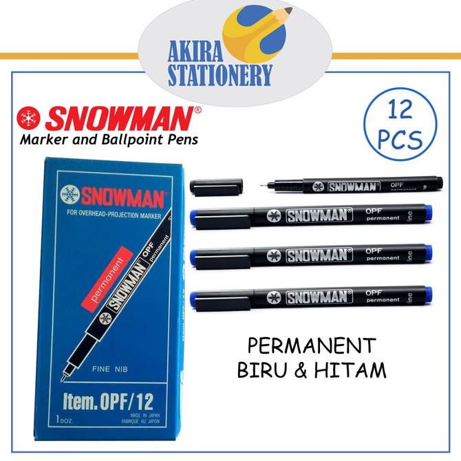 SPIDOL SNOWMAN OHP OPF [BIRU, HITAM] (12 PCS)