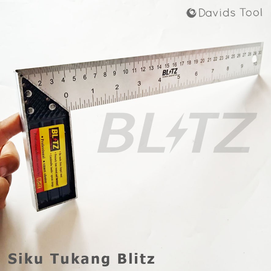 Penggaris Siku Tukang Meter Blitz Stainless 12 Inch