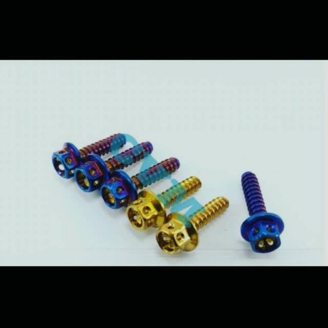 Baut Probolt flower Body Warna gold biru Honda