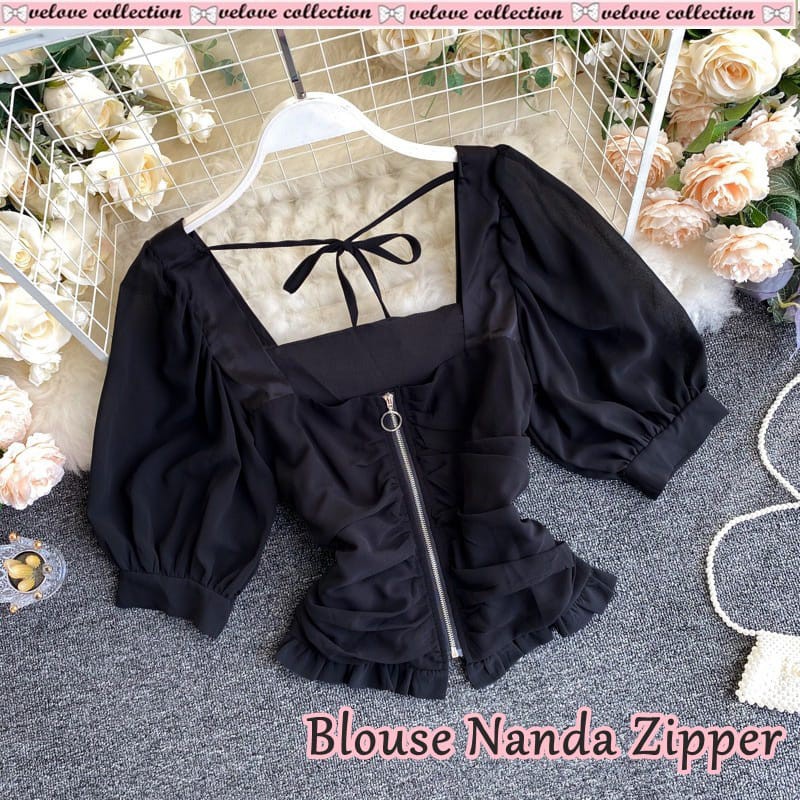 A10 Blouse nanda zipper matt woofcrepe ld100cm pjb54cm