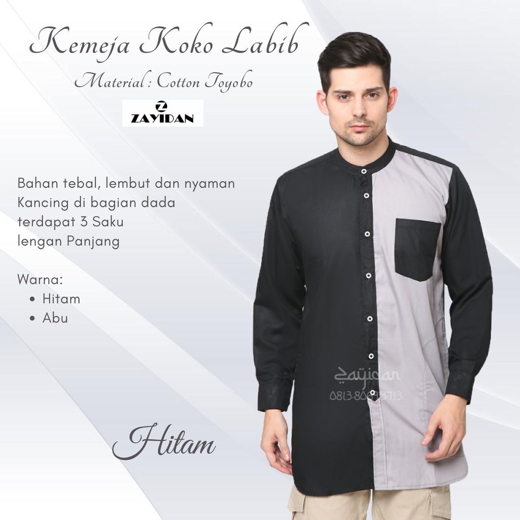 Zayidan Baju Koko Gamis Muslim Pria Labib