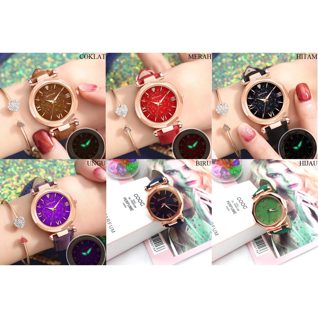 FYGALERY J150 JAM TANGAN GLITER GENEVA JAM TANGAN FASHION JAM TANGAN WANITA MURAH BATAM IMPORT-1