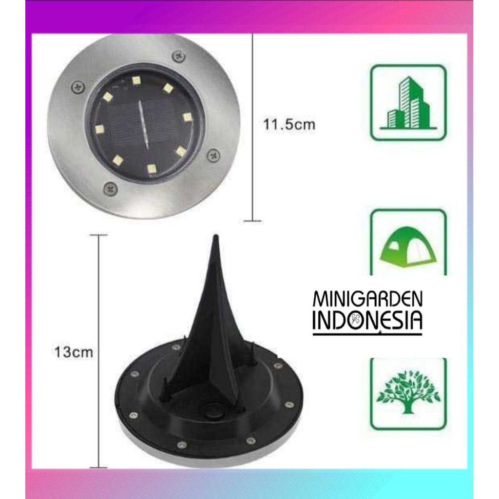 LAMPU TAMAN TANCAP 8 LED Solar Cell Garden Lamp Tenaga Surya emergency Outdoor Waterproof dekorasi