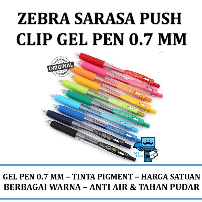 

Zebra Sarasa Push Clip Gel Pen 0.7 mm &#40-1pcs/satuan&#41- - High Quality