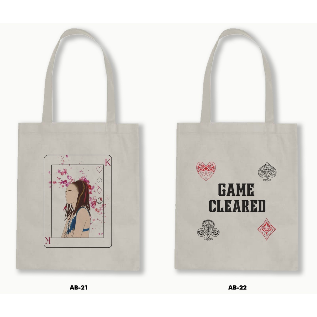 Tas Tote Bag Resleting Kanvas/Blacu  - Alice In Borderland / Netflix Series .02