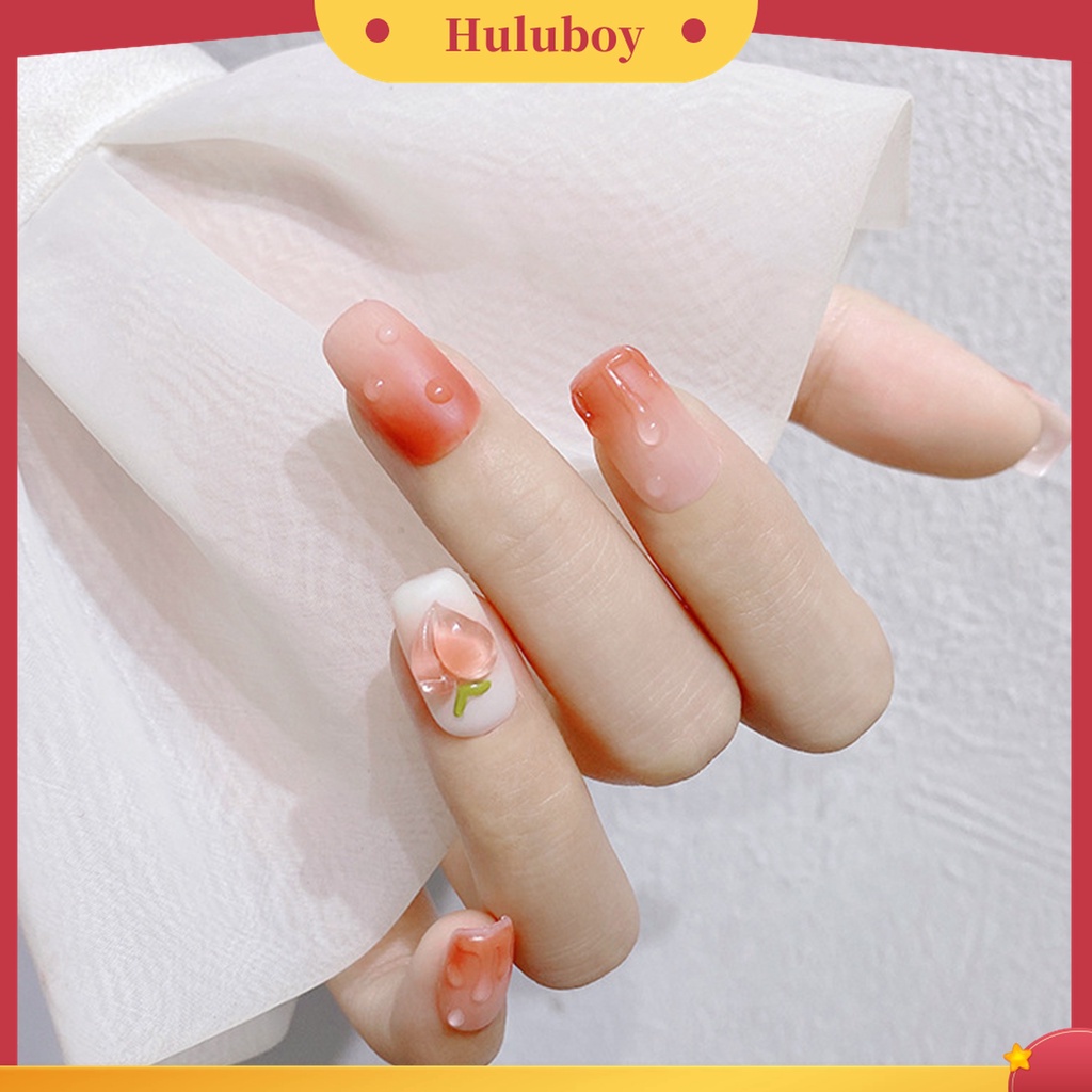 Huluboy Huluboy♡ 25 Pcs Ornamen Kuku Bentuk Hati Peach 3D Serbaguna Bahan Resin Untuk Nail Art Charms Wanita
