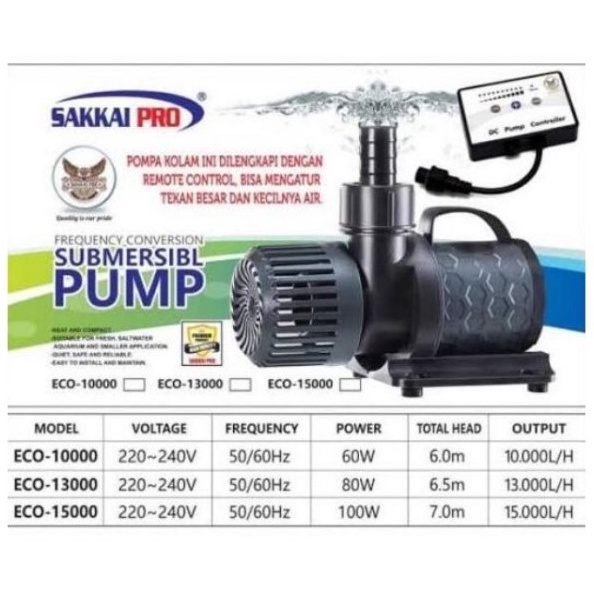 Pompa kolam SUBMERSIBLE PUMP SAKKAI PRO ECO 15000 / Aquarium acc