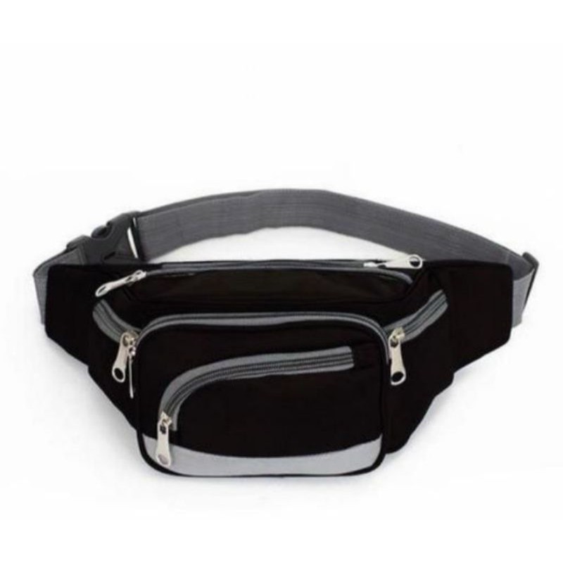 tas slempang banyak saku pria black