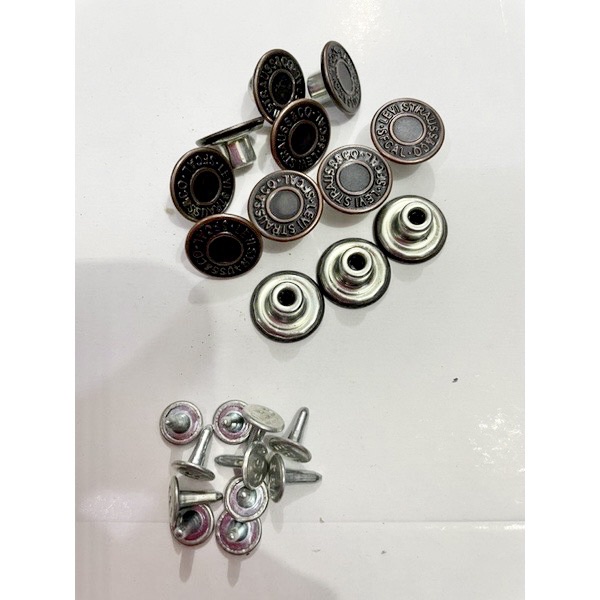 10pcs kancing celana jeans original / kancing 10 set asli jeans