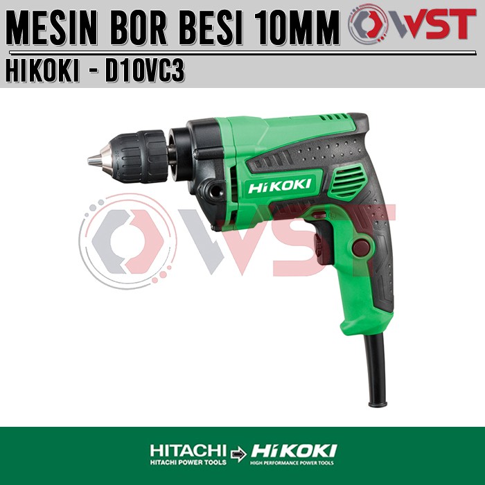 Mesin Bor Besi 10mm Hitachi Hikoki D10VC3 / Mesin Bor keyless 600W