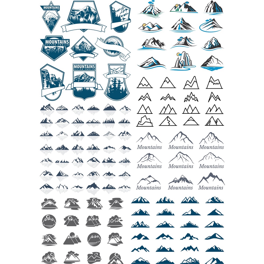 Mountain Expedition Logos Set Vector - Coreldraw