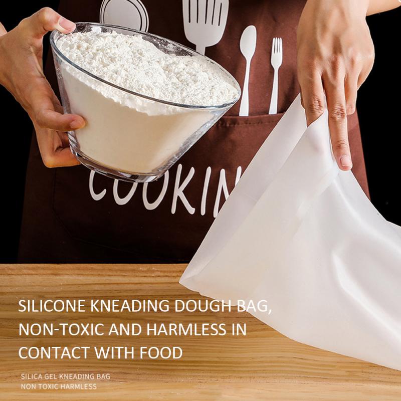 Kantung pembuat Adonan Kantong ulen adonan tepung kue silikon Food Grade reusable Dough Kneading Bag Silicone - Big Size