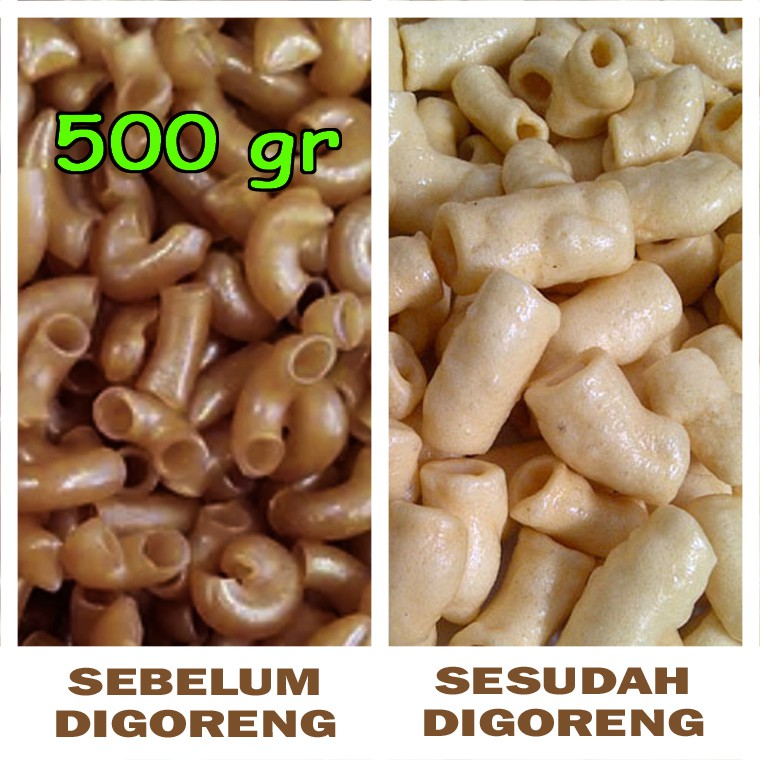 

Makaroni Mentah Mekar (Mengembang setelah digoreng) 500 gr